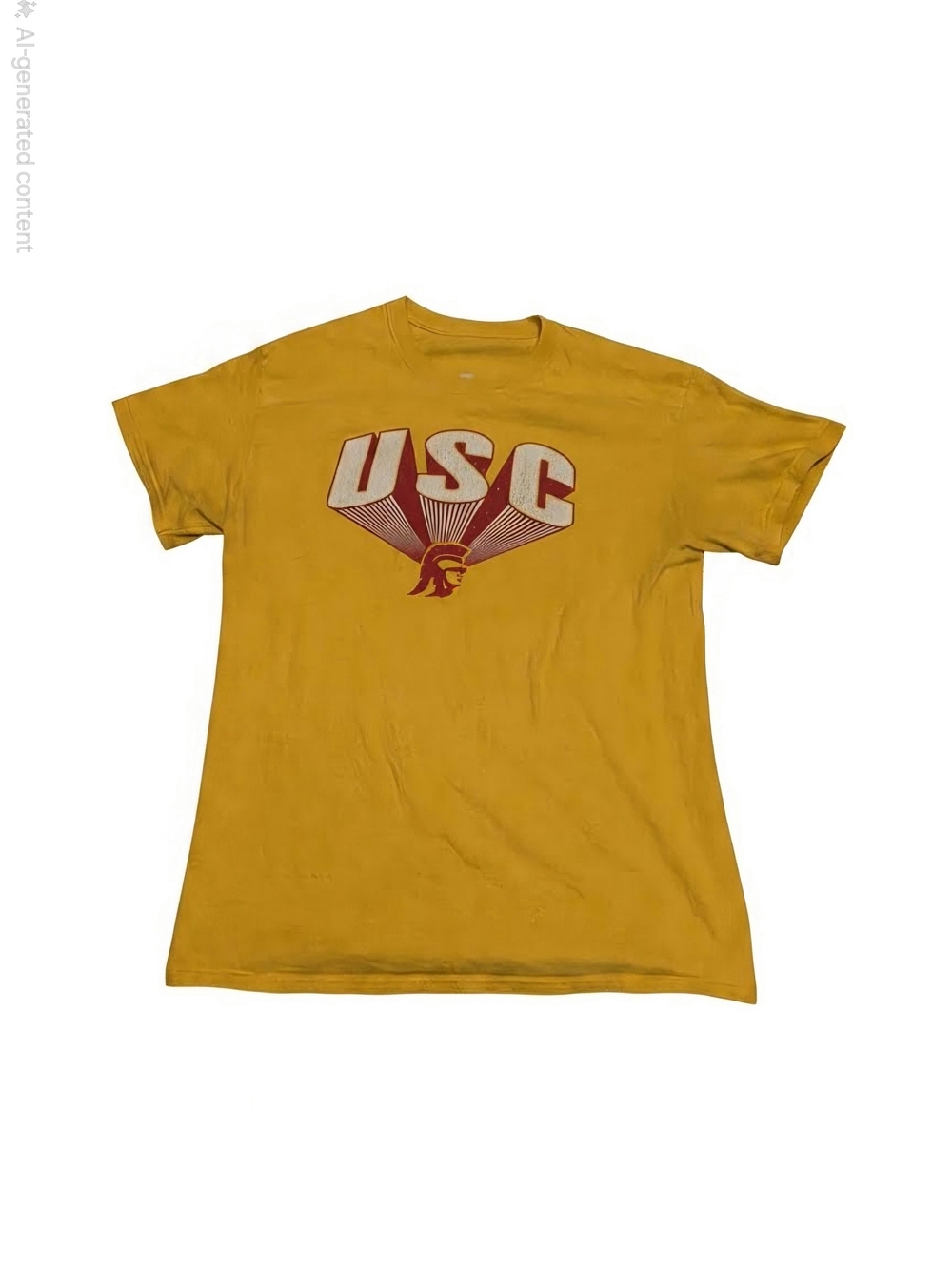 USC Mens Yellow Graphic Cotton T-Shirt Size M